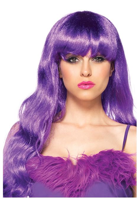 long purple hair wig